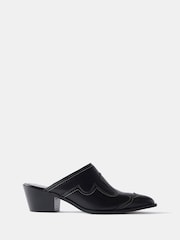 Mint Velvet Black Western Mule Sandals - Image 1 of 4
