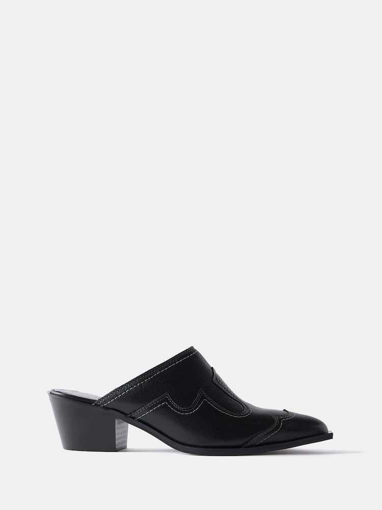 Mint Velvet Black Western Mule Sandals - Image 1 of 4