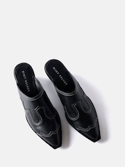 Mint Velvet Black Western Mule Sandals - Image 2 of 4