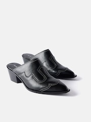 Mint Velvet Black Western Mule Sandals - Image 3 of 4