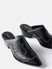 Mint Velvet Black Western Mule Sandals - Image 4 of 4