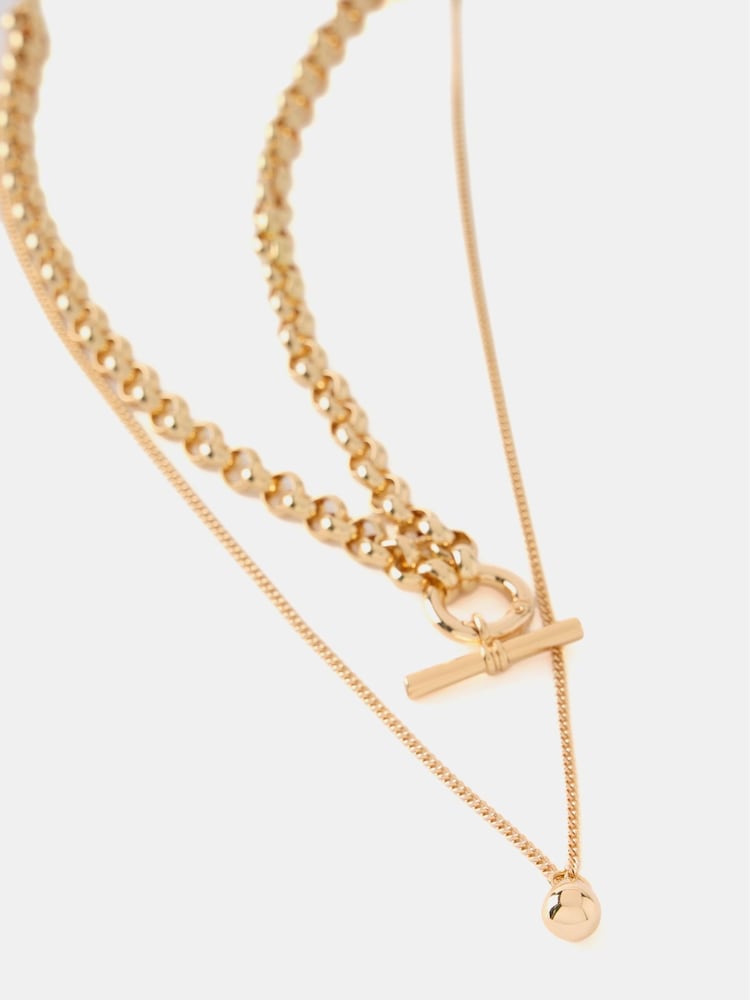 Mint Velvet Gold Tone Layered Necklace - Image 3 of 3
