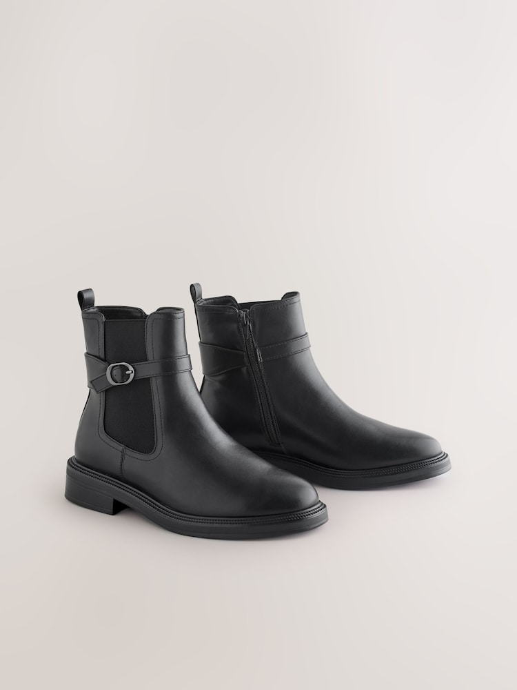 Preto - Botas Chelsea com fivela - Imagem 2 de 10
