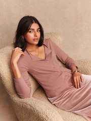Pink Lightweight Ribbed Long Sleeve Cardigan with TENCEL™ Lyocell - Image 4 of 8