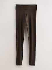 Brown High Waist Cotton Leggings - Image 1 of 3