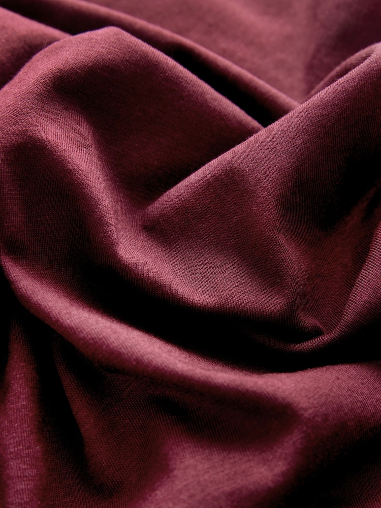Wine Cotton Blend Sleeveless Drape Top - Image 8 of 8