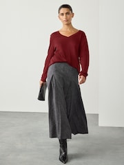 Vinho - Cotton Modal Blend Slouch Long Sleeve T-Shirt - Imagem 2 de 6