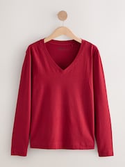 Vinho - Cotton Modal Blend Slouch Long Sleeve T-Shirt - Imagem 4 de 6