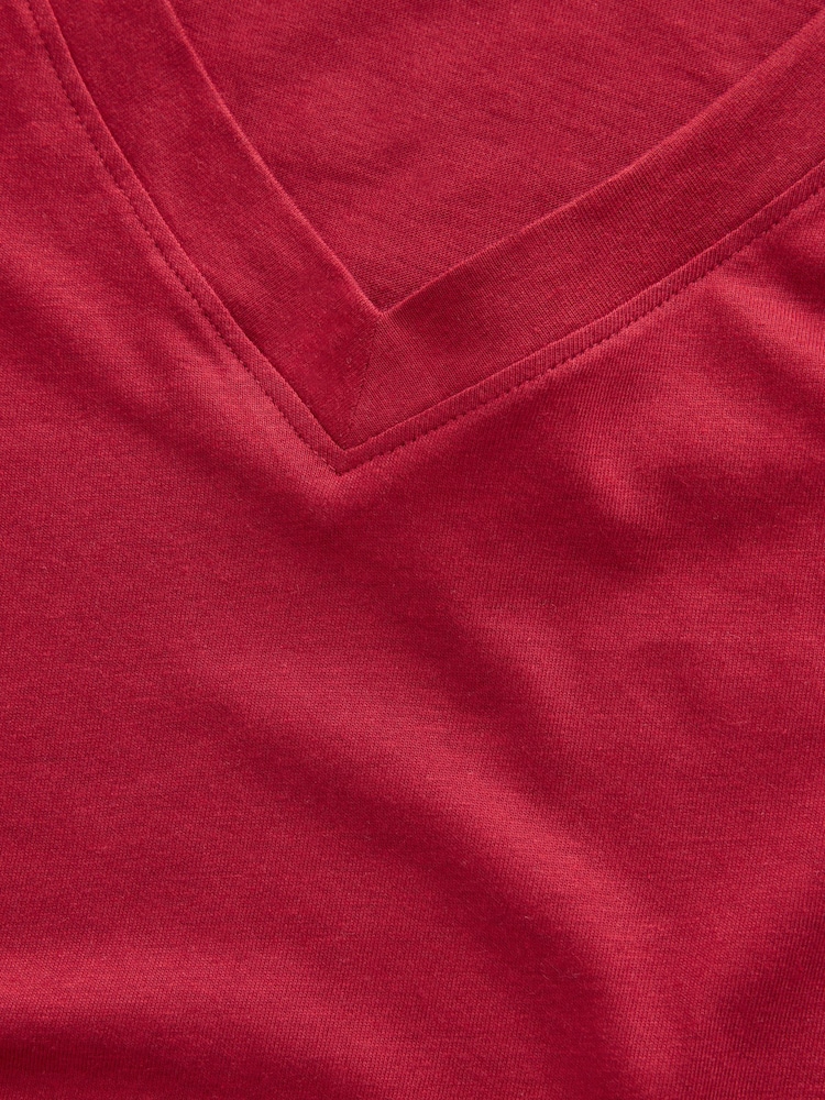 Vinho - Cotton Modal Blend Slouch Long Sleeve T-Shirt - Imagem 6 de 6