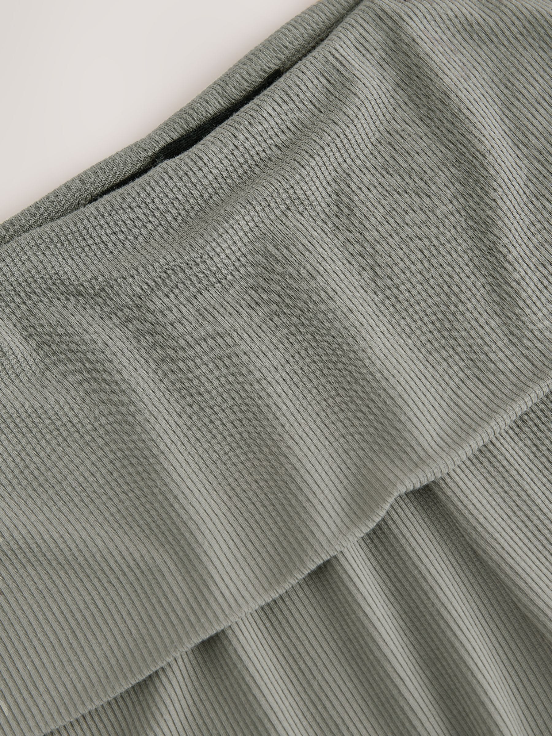 Buy Olive Green Fold Over Ribbed Flared Lounge Yoga Pants from