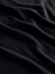 Black Soft Touch Lightweight Ribbed Long Sleeve T-Shirt with TENCEL™ Lyocell - Image 2 of 3