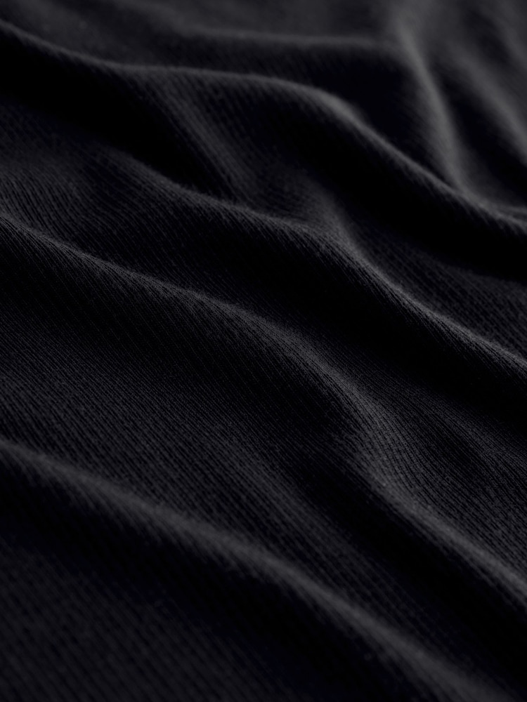 Black Soft Touch Lightweight Ribbed Long Sleeve T-Shirt with TENCEL™ Lyocell - Image 2 of 3