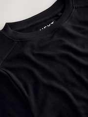 Black Soft Touch Lightweight Ribbed Long Sleeve T-Shirt with TENCEL™ Lyocell - Image 3 of 3