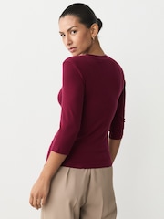 Jewel Tone Multi Elbow Length Crew Neck Tops 3 Pack - Image 3 of 11