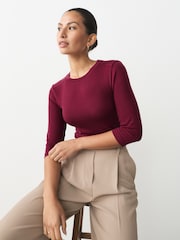 Jewel Tone Multi Elbow Length Crew Neck Tops 3 Pack - Image 4 of 11