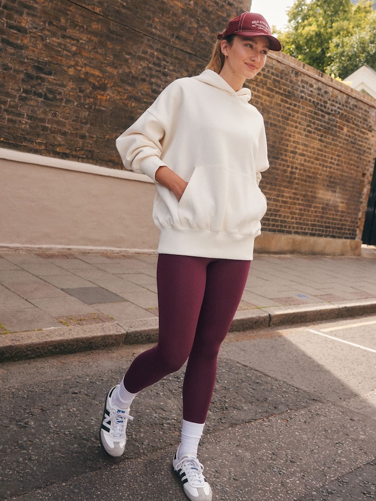 Burgundy Red Full Length Leggings - Image 1 of 7 Burgundy Red Full Length Leggings - Image 1 of 7