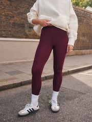 Burgundy Red Full Length Leggings - Image 3 of 7