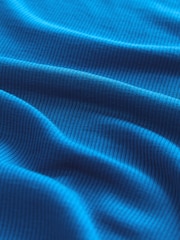 Blue Soft Touch Lightweight Ribbed Long Sleeve T-Shirt with TENCEL™ Lyocell - Image 5 of 6