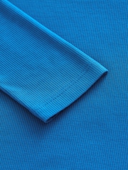 Blue Soft Touch Lightweight Ribbed Long Sleeve T-Shirt with TENCEL™ Lyocell - Image 6 of 6