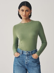 Multi 3 Pack Long Sleeve Crew Neck Top Containing TENCEL™ Lyocell - Image 7 of 9