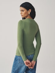 Multi 3 Pack Long Sleeve Crew Neck Top Containing TENCEL™ Lyocell - Image 8 of 9