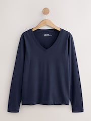 Multi 5 Pack Long Sleeve Modal V Neck T-Shirt - Image 3 of 8