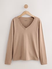 Multi 5 Pack Long Sleeve Modal V Neck T-Shirt - Image 6 of 8