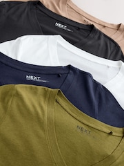 Multi 5 Pack Long Sleeve Modal V Neck T-Shirt - Image 7 of 8