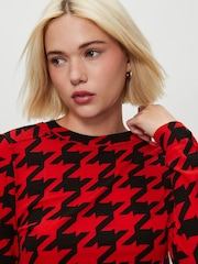 Red/Black Soft Touch Lightweight Ribbed Long Sleeve T-Shirt with TENCEL™ Lyocell - Image 3 of 7