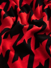 Red/Black Soft Touch Lightweight Ribbed Long Sleeve T-Shirt with TENCEL™ Lyocell - Image 6 of 7