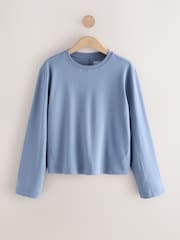 Azul - Interlock Long Sleeve Crew Neck T-Shirt - Imagem 5 de 7