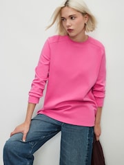 Pink Relaxed Long Sleeve Crew Neck T-Shirt - Image 1 of 8