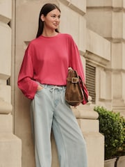 Rosa - Interlock Long Sleeve Crew Neck T-Shirt - Imagem 1 de 8
