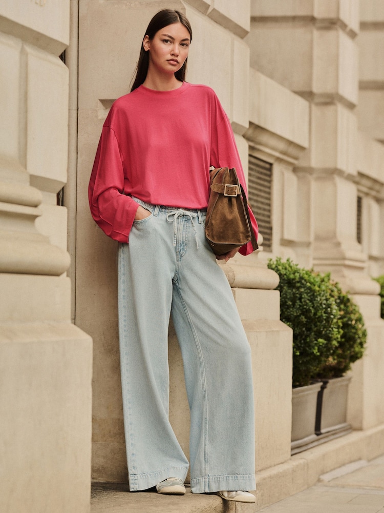 Rosa - Interlock Long Sleeve Crew Neck T-Shirt - Imagem 2 de 8