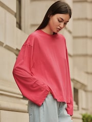 Rosa - Interlock Long Sleeve Crew Neck T-Shirt - Imagem 3 de 8