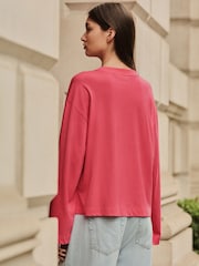Rosa - Interlock Long Sleeve Crew Neck T-Shirt - Imagem 4 de 8