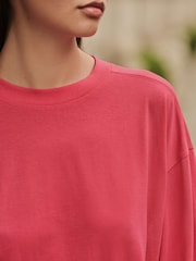 Rosa - Interlock Long Sleeve Crew Neck T-Shirt - Imagem 5 de 8
