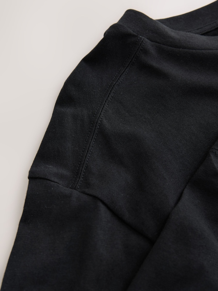 Black Relaxed Long Sleeve Crew Neck T-Shirt - Image 8 of 8