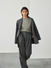 Olive Green Cotton Blend Sleeveless Drape Top - Image 2 of 8