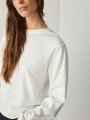Branco - Interlock Long Sleeve Crew Neck T-Shirt - Imagem 5 de 8