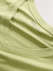 Green Cotton Modal Blend Slouch Long Sleeve T-Shirt - Image 7 of 7