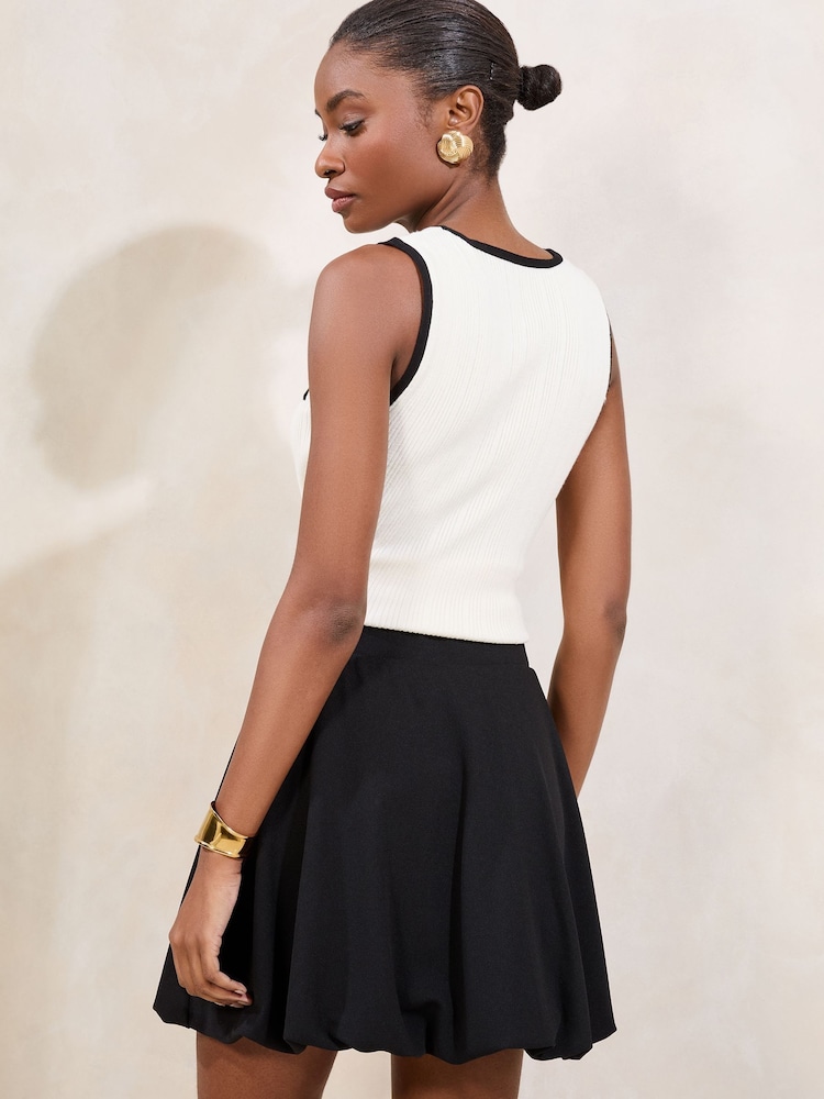 Lipsy Black Animal Bubble Hem Mini Skirt - Image 4 of 4