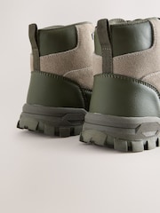 Khaki Green Suede Lace-Up Hiker Boots - Image 4 of 5