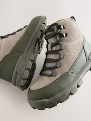 Khaki Green Suede Lace-Up Hiker Boots - Image 5 of 5