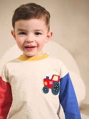 Multi Bright Hotchpotch Tractor Long Sleeve Appliqué T-Shirt (3mths-7yrs) - Image 4 of 8