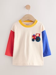 Multi Bright Hotchpotch Tractor Long Sleeve Appliqué T-Shirt (3mths-7yrs) - Image 5 of 8