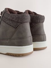 Chocolate Brown Warm Lined High Top Boots - Image 4 of 5