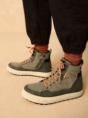 Khaki Green Standard Fit (F) Warm Lined High Top Boots - Image 1 of 6