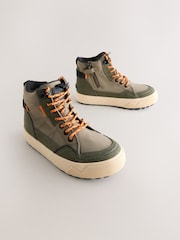 Khaki Green Standard Fit (F) Warm Lined High Top Boots - Image 2 of 6