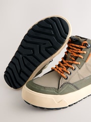 Khaki Green Standard Fit (F) Warm Lined High Top Boots - Image 6 of 6